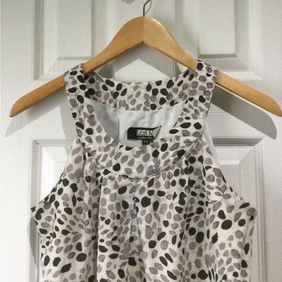 Lori M Cotton Black and White Spotted Mini Dress - Picture 3 of 5